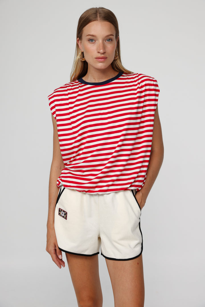 DNA Red Striped Padded Tank