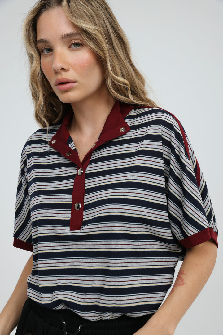 Wanderlight Grey Striped Bodysuit