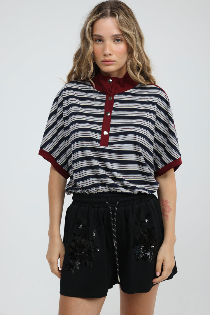 Wanderlight Grey Striped Bodysuit