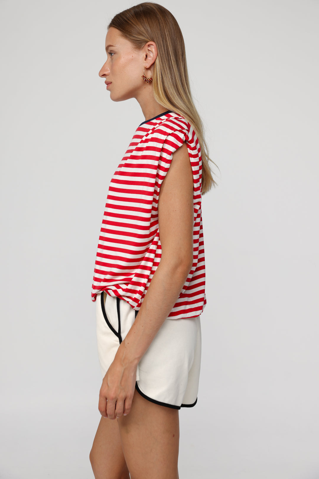 DNA Red Striped Padded Tank