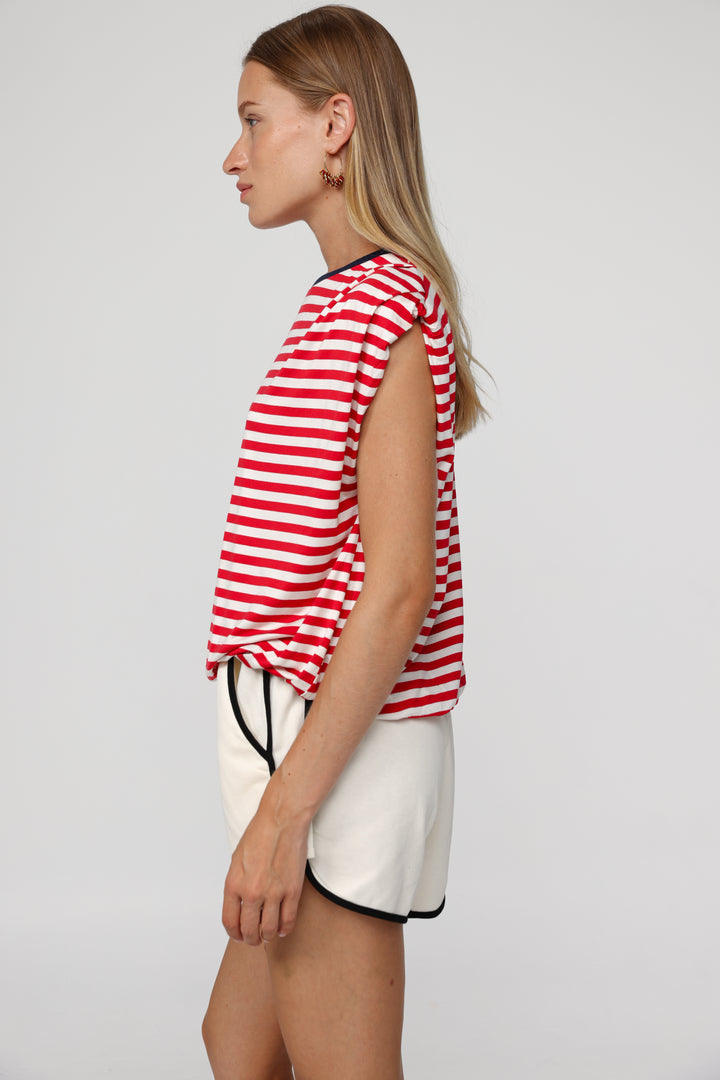 DNA Red Striped Padded Tank