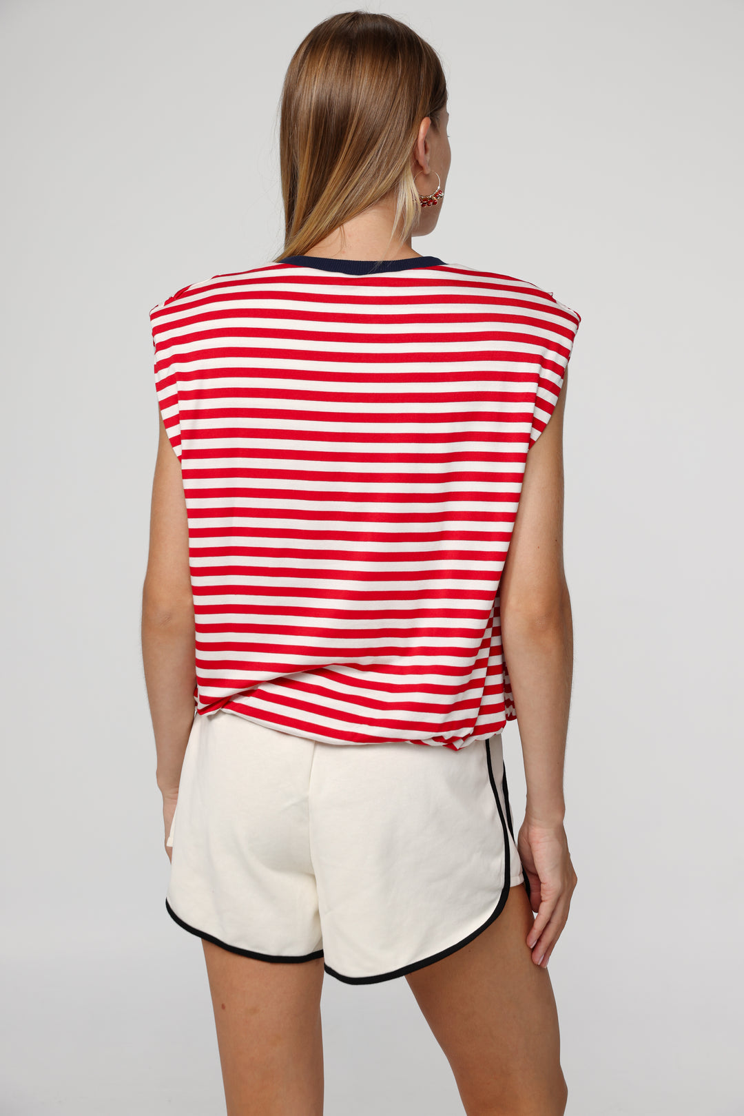 DNA Red Striped Padded Tank