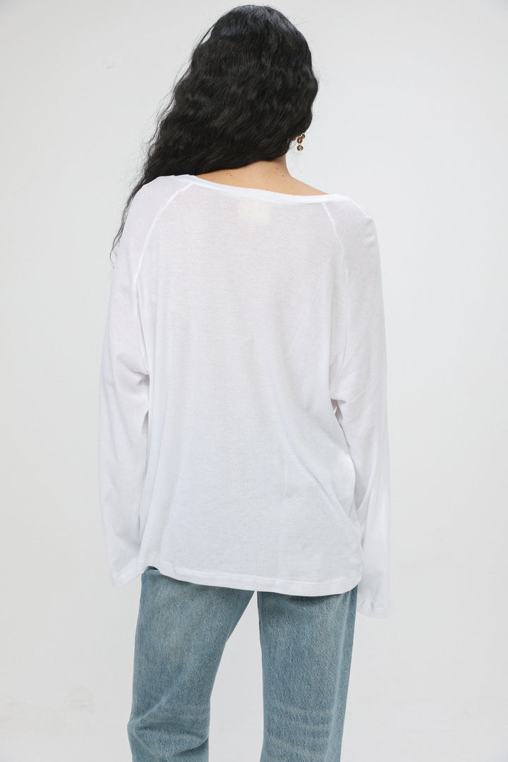 Clean10 White Rib V Shirt