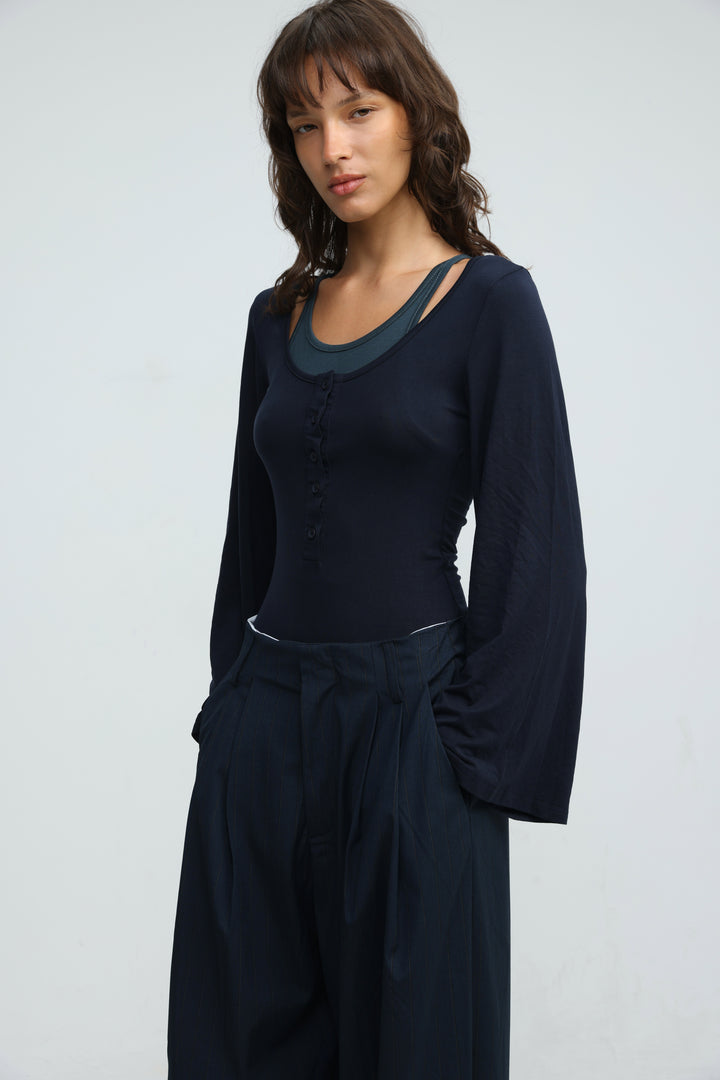 Duplicate Navy Bodysuit
