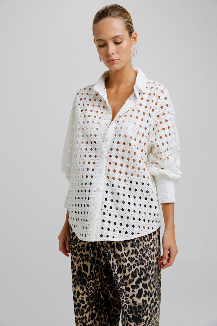 Royal White Lace Shirt
