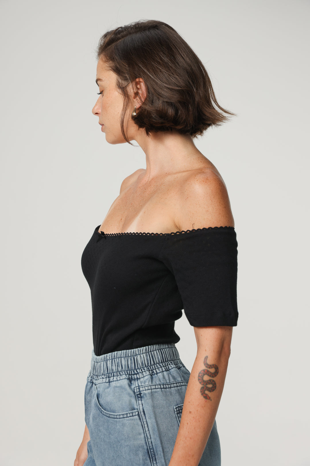 Mateo Black Off Shoulder Bodysuit