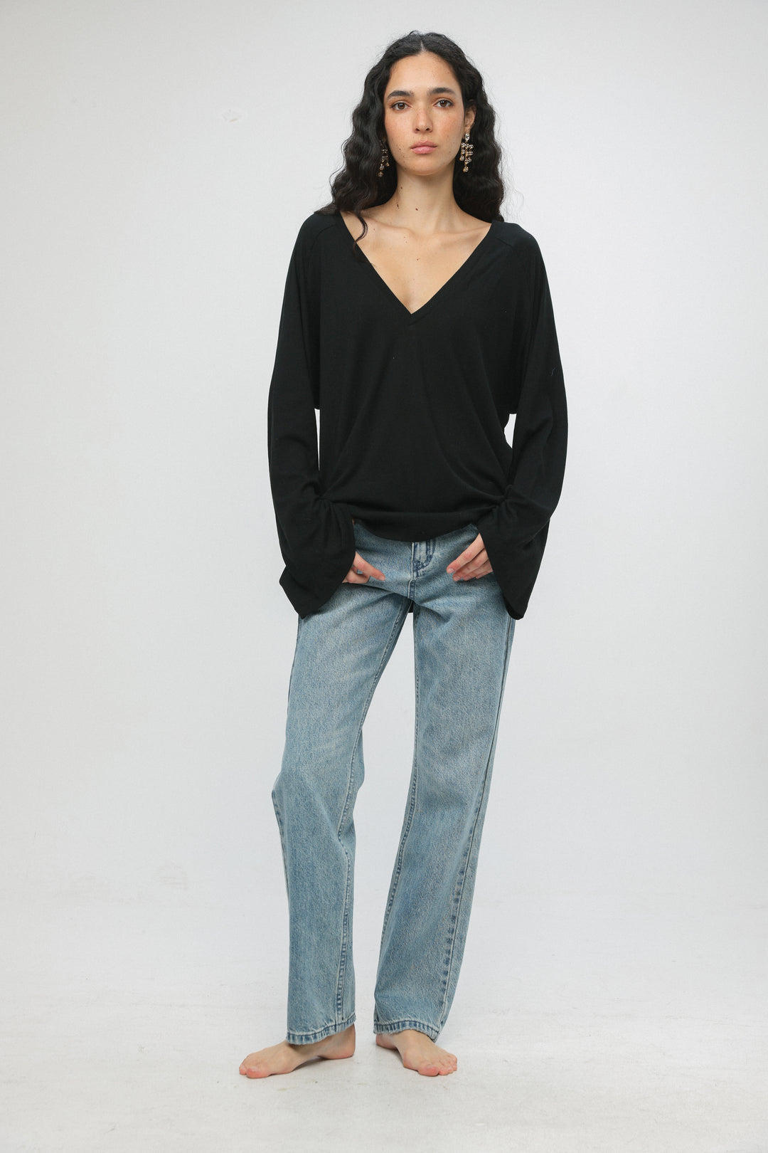 Clean10 Black Rib V Shirt