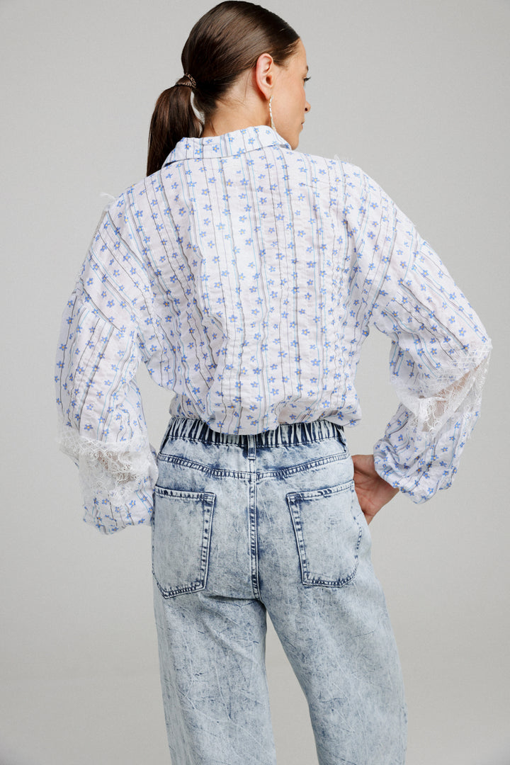 Flowers&Lace Buttoned Shirt