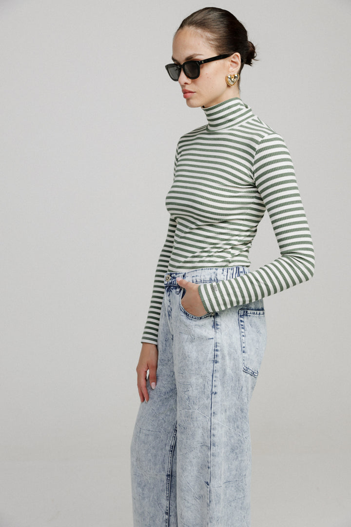 Principal Green Stripes Top