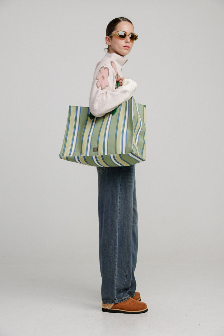 Busy Green Stripes Bag