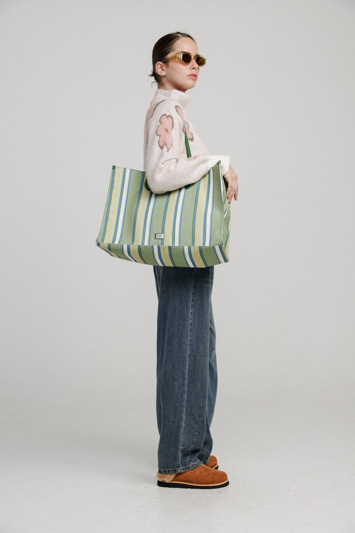 Busy Green Stripes Bag