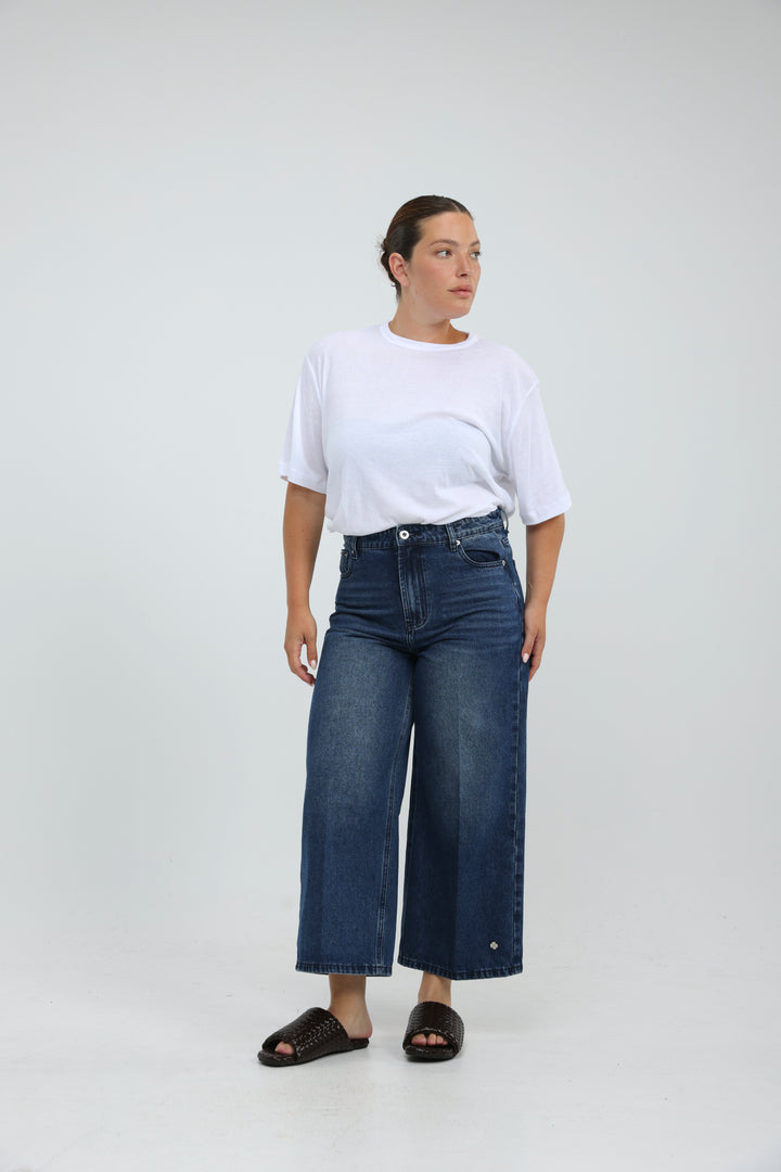 Star 418 Blue Cropped Denim