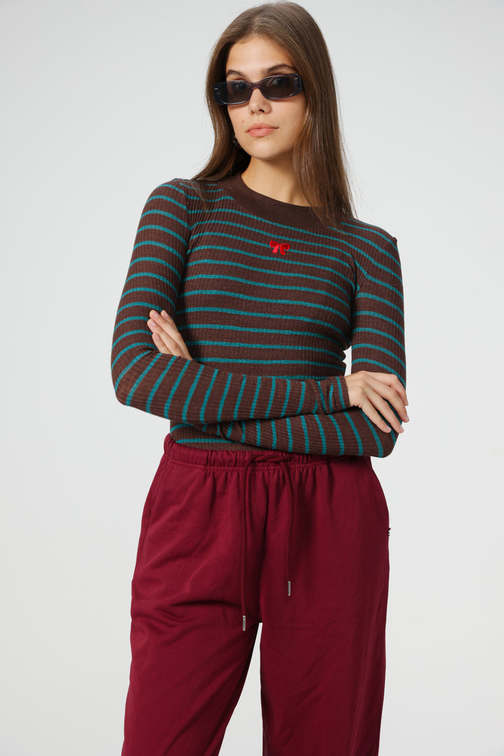 Candy Brown Striped Shirt