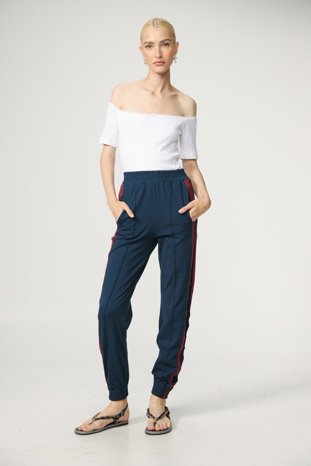 Best Navy/Wine Mesh Joggers