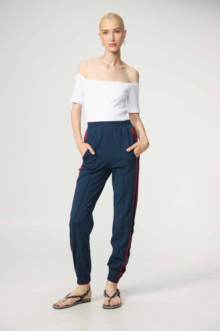 Best Navy/Wine Mesh Joggers
