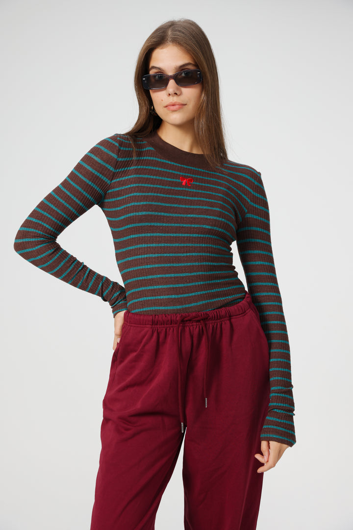 Candy Brown Striped Shirt