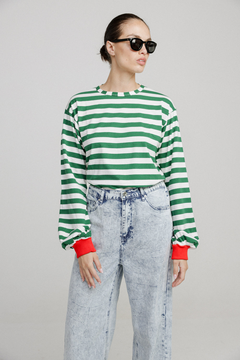 Mixed Green Stripes Shirt