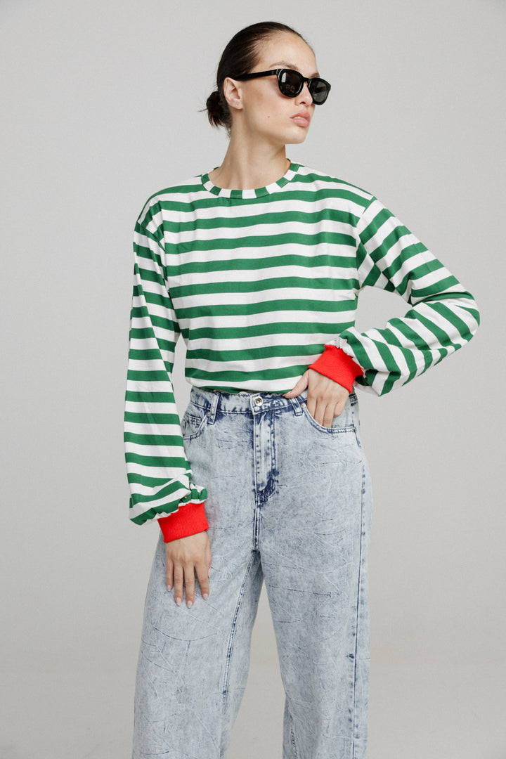 Mixed Green Stripes Shirt