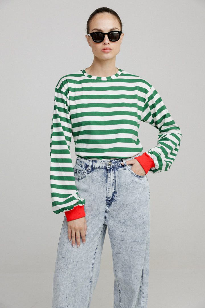 Mixed Green Stripes Shirt