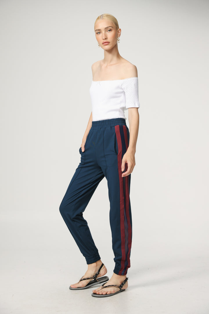 Best Navy/Wine Mesh Joggers