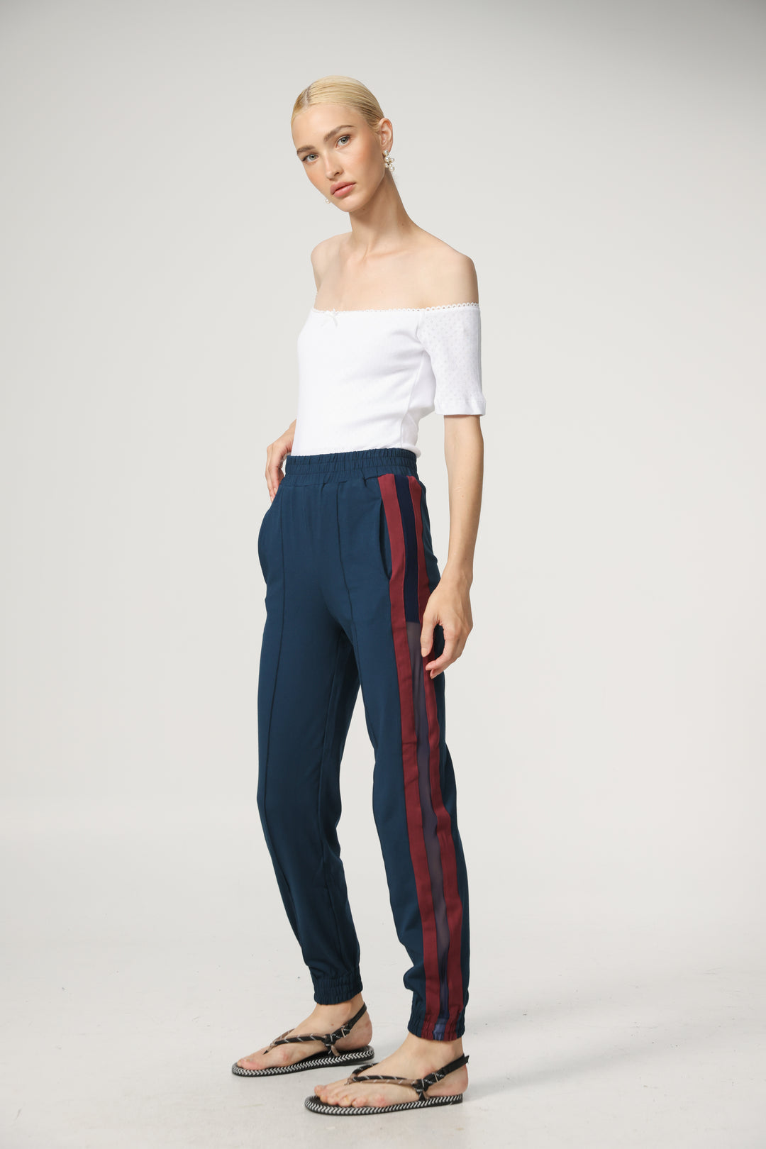 Best Navy/Wine Mesh Joggers
