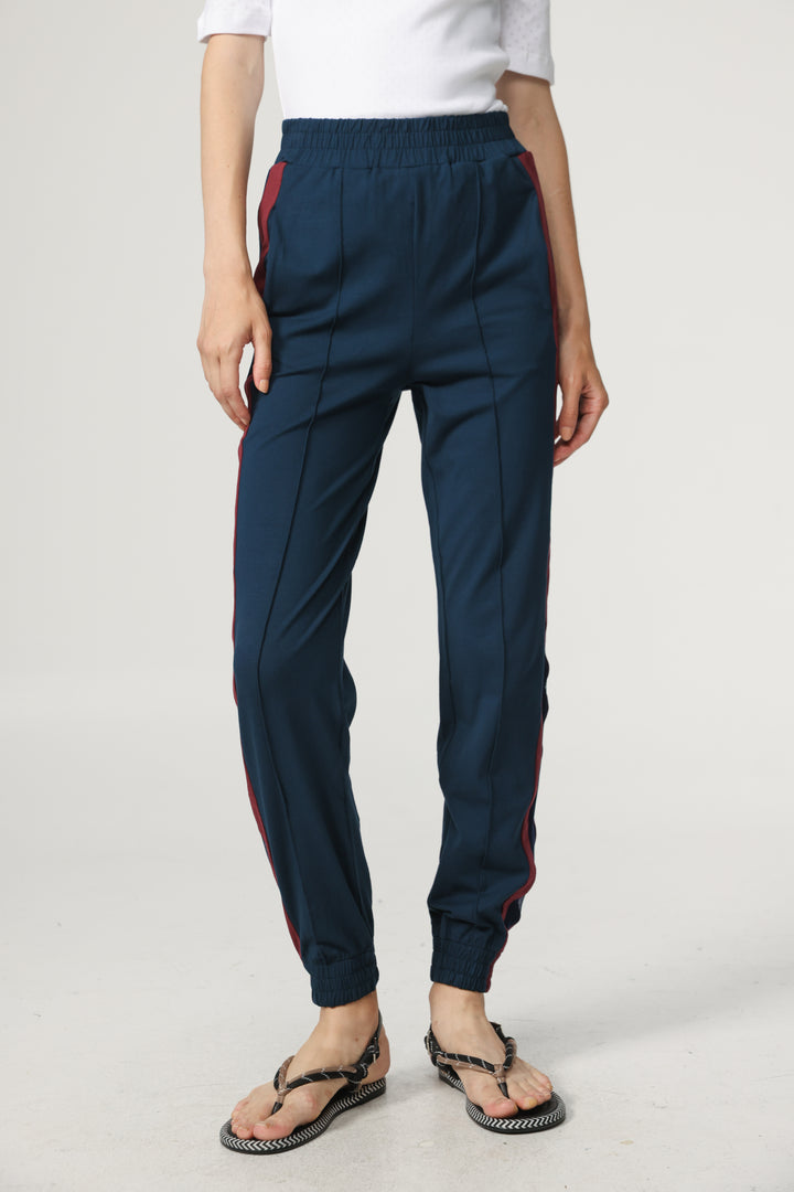 Best Navy/Wine Mesh Joggers