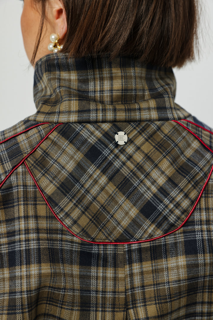 Bima Navy Plaid Bomber Jacket