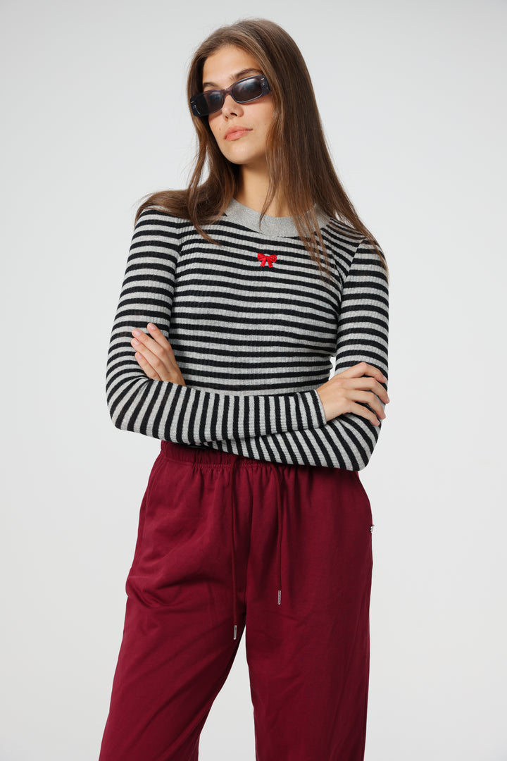 Candy Grey Striped Shirt