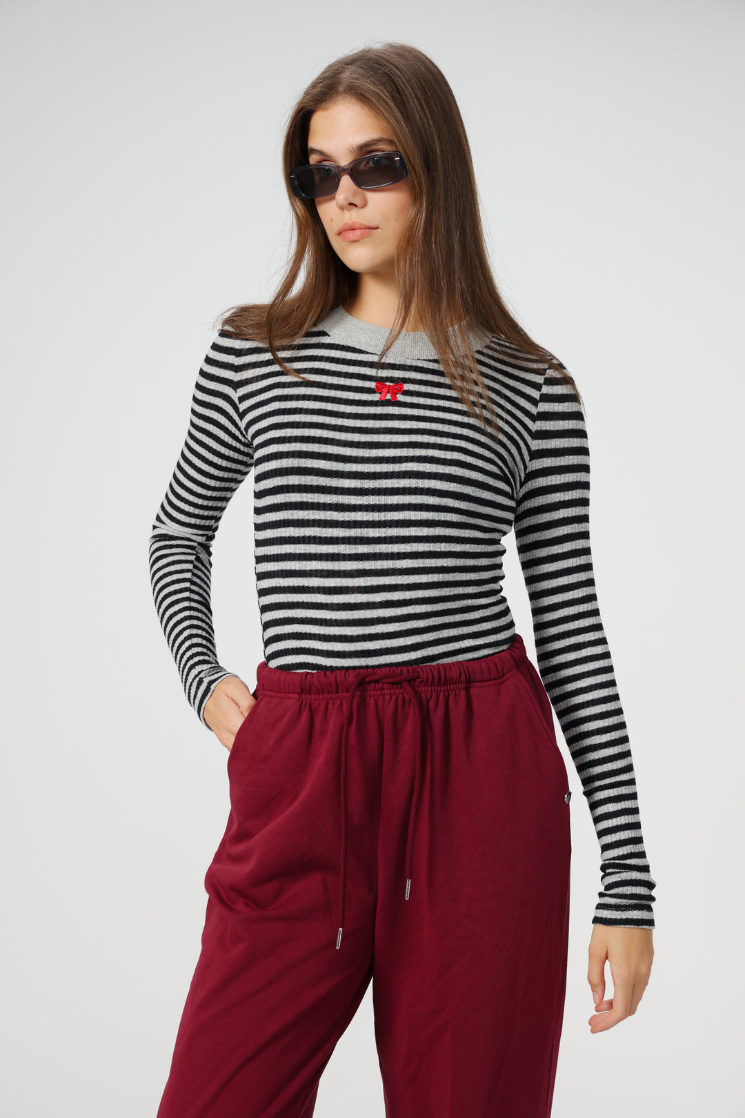 Candy Grey Striped Shirt