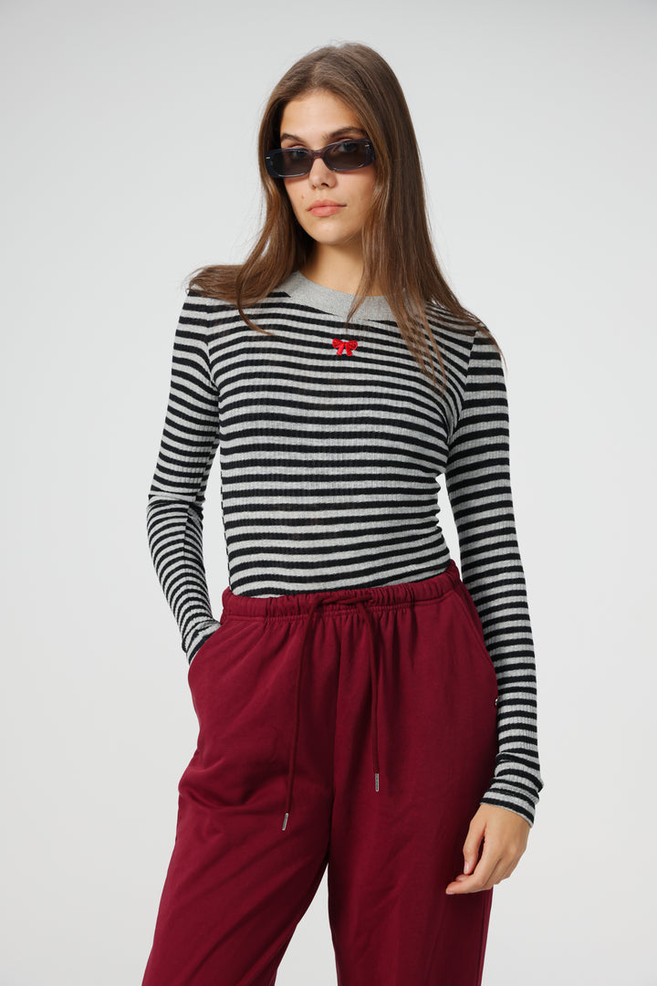 Candy Grey Striped Shirt