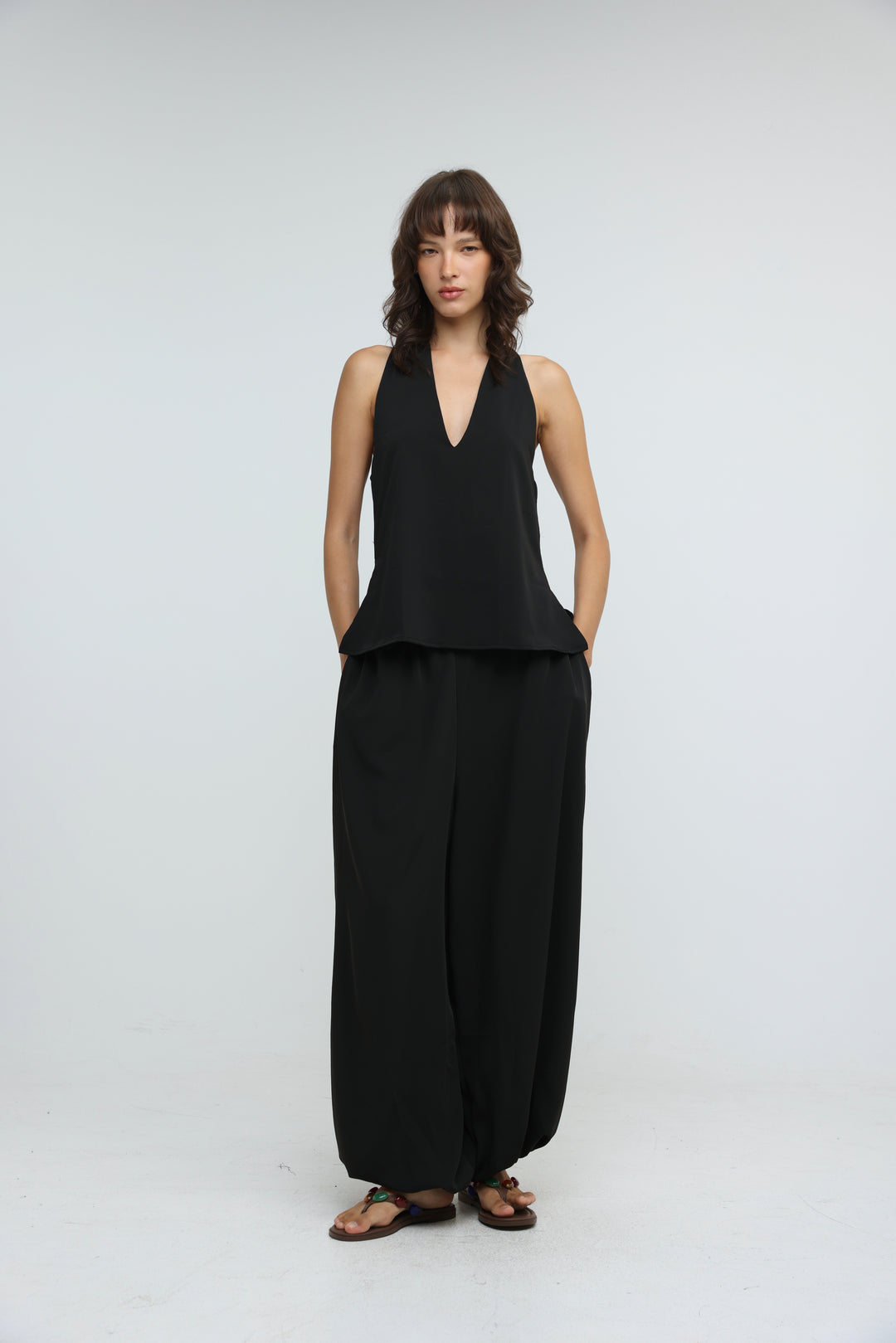 Fluid Black Halter Top