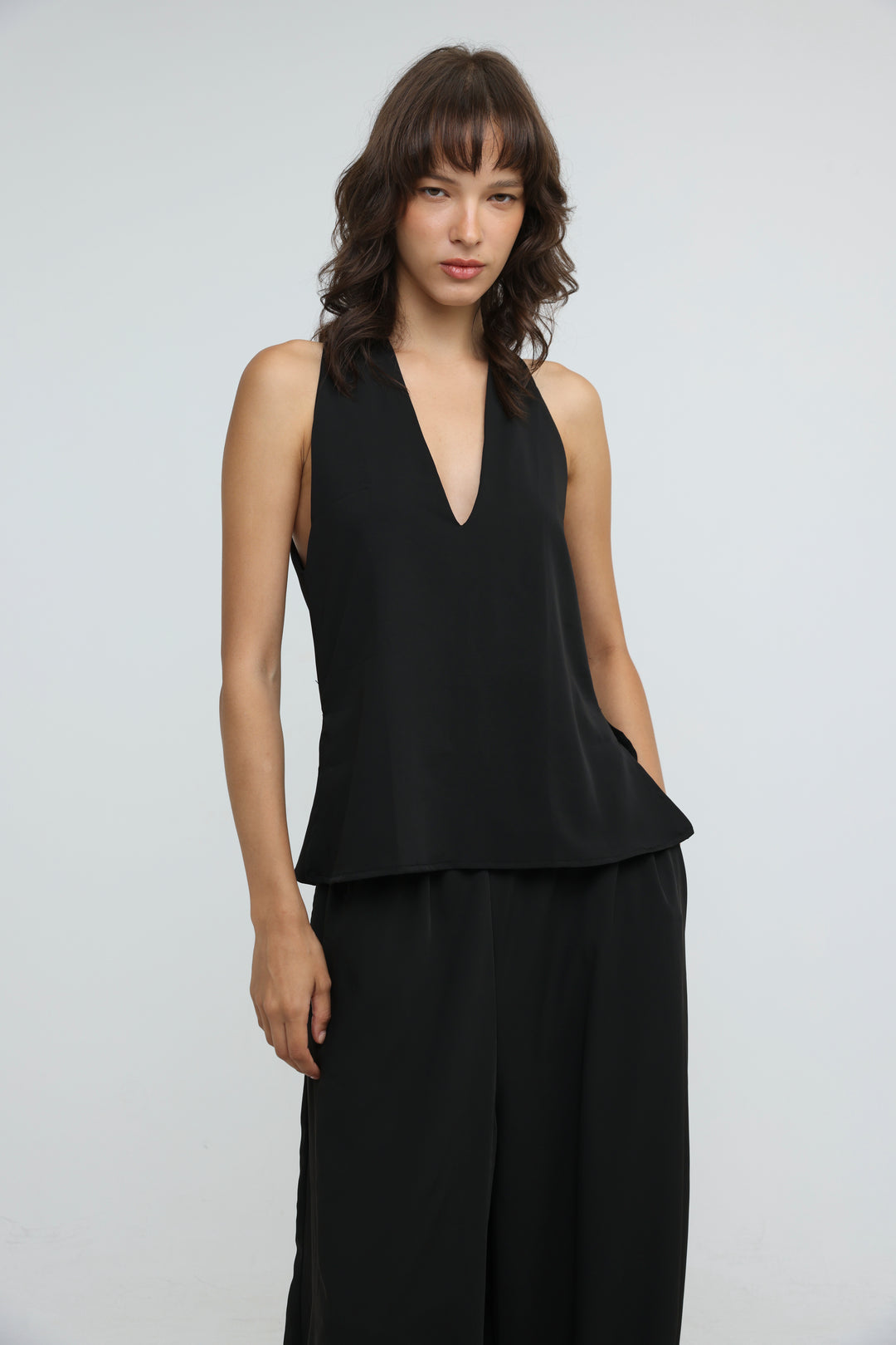 Fluid Black Halter Top
