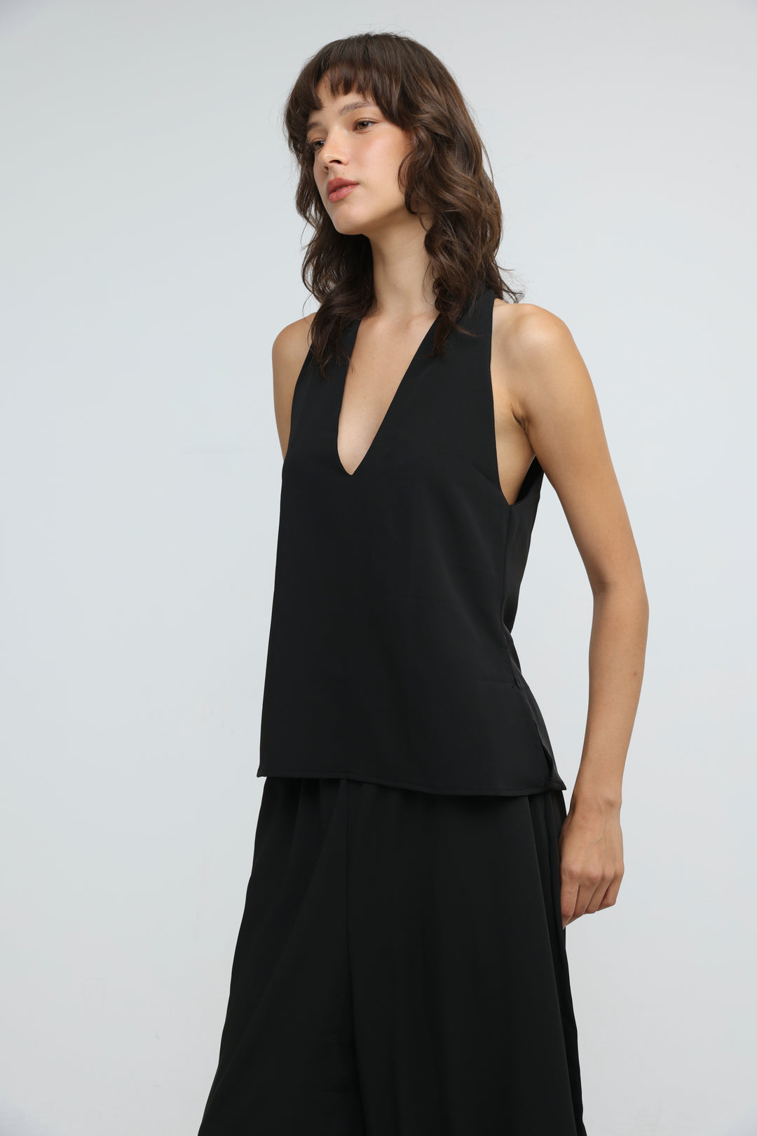 Fluid Black Halter Top