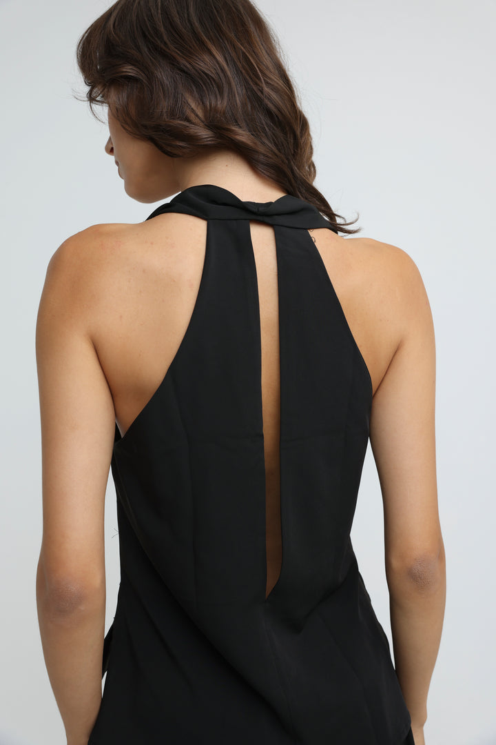 Fluid Black Halter Top