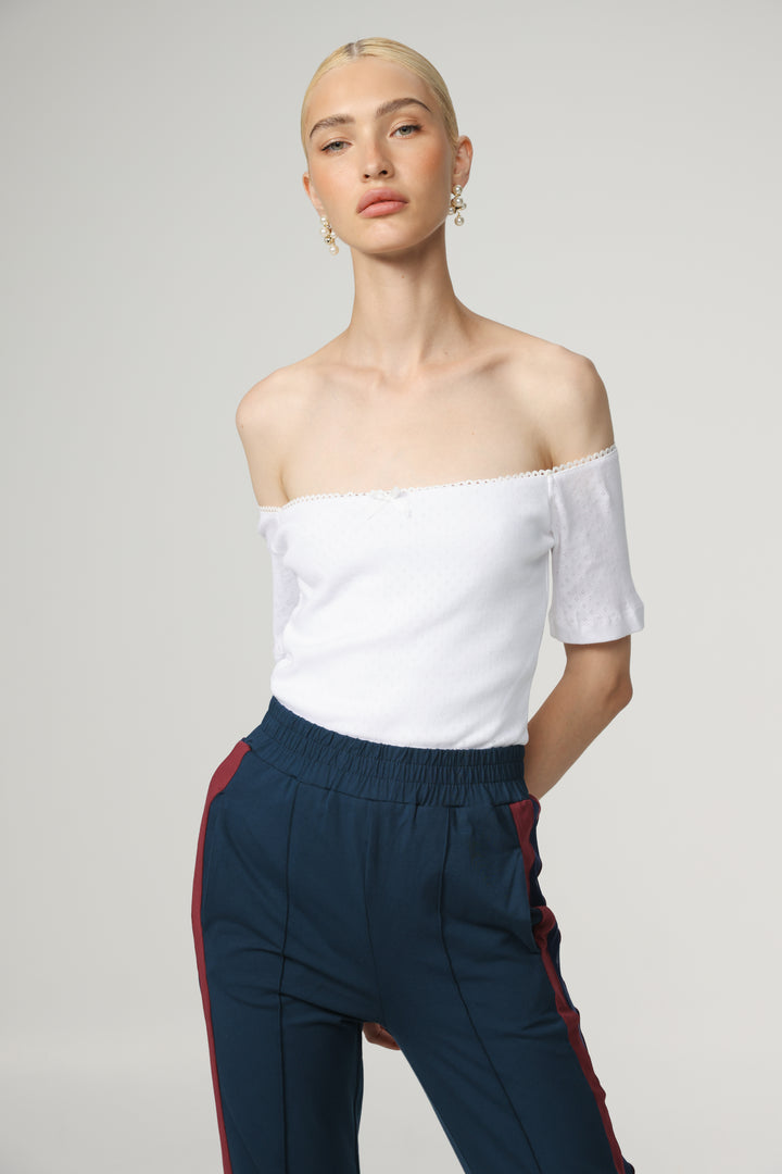 Mateo White Off Shoulder Bodysuit