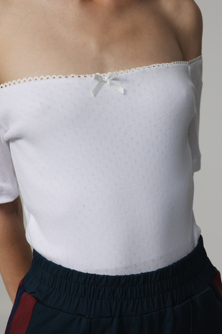 Mateo White Off Shoulder Bodysuit