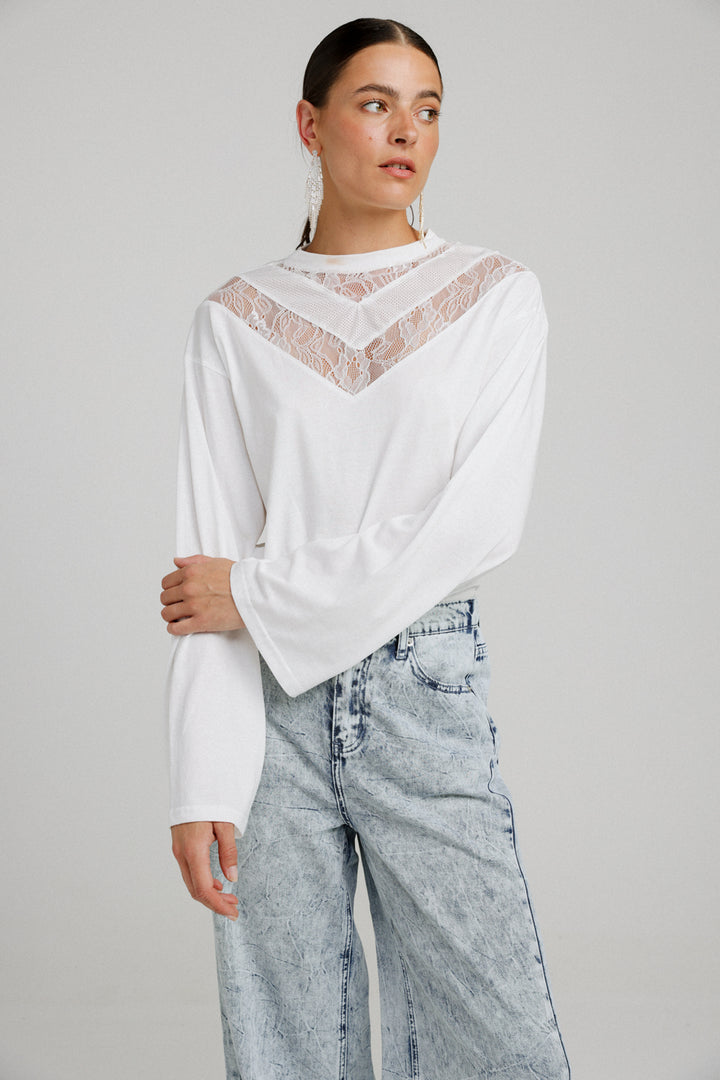 Lace White Shirt