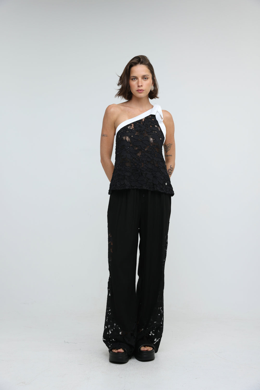 Lace Detail Black Bottoms