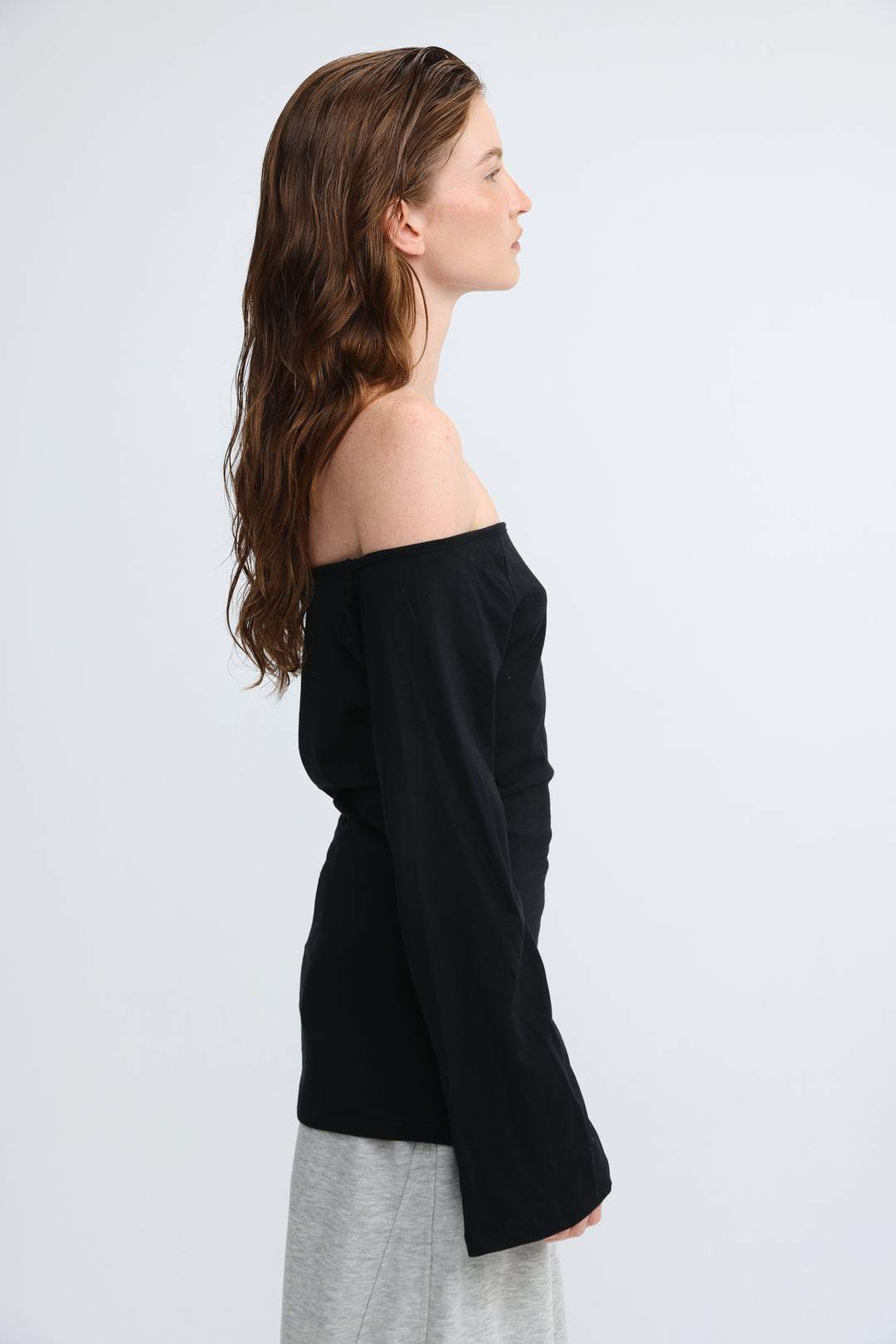 Clean63 Black Off Shoulder Shirt