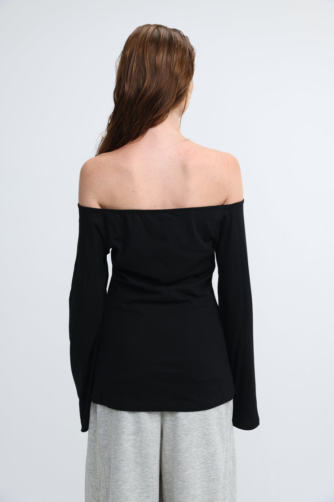 Clean63 Black Off Shoulder Shirt