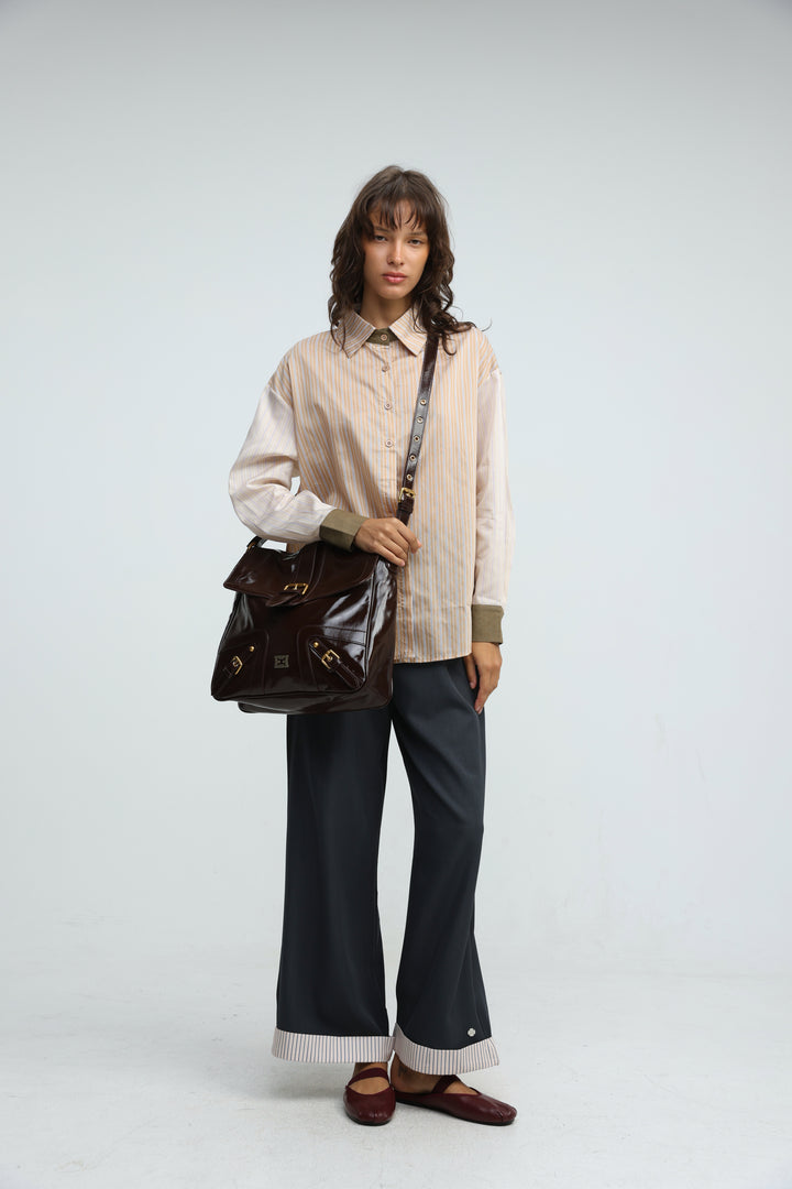 Buckle Pocket Brown Bag