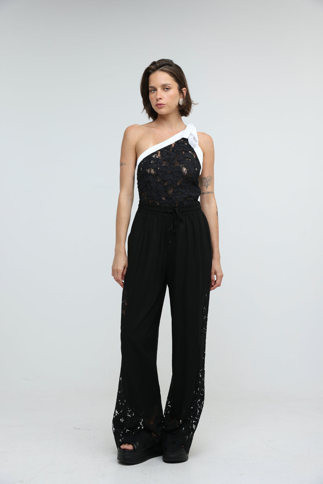 Lace Detail Black Bottoms