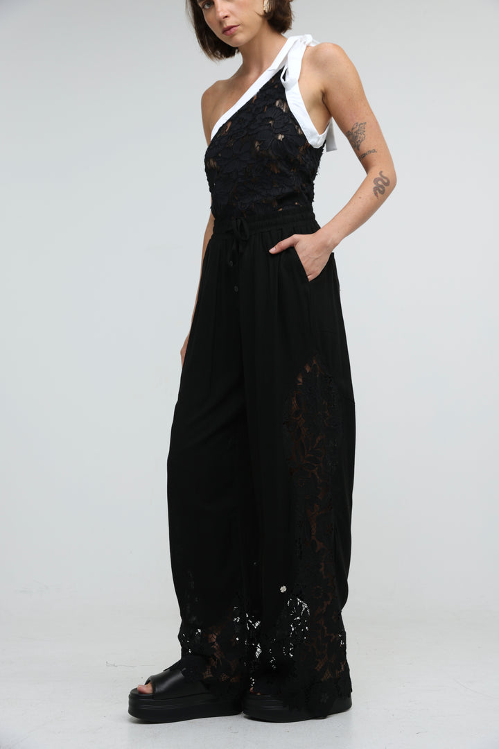 Lace Detail Black Bottoms