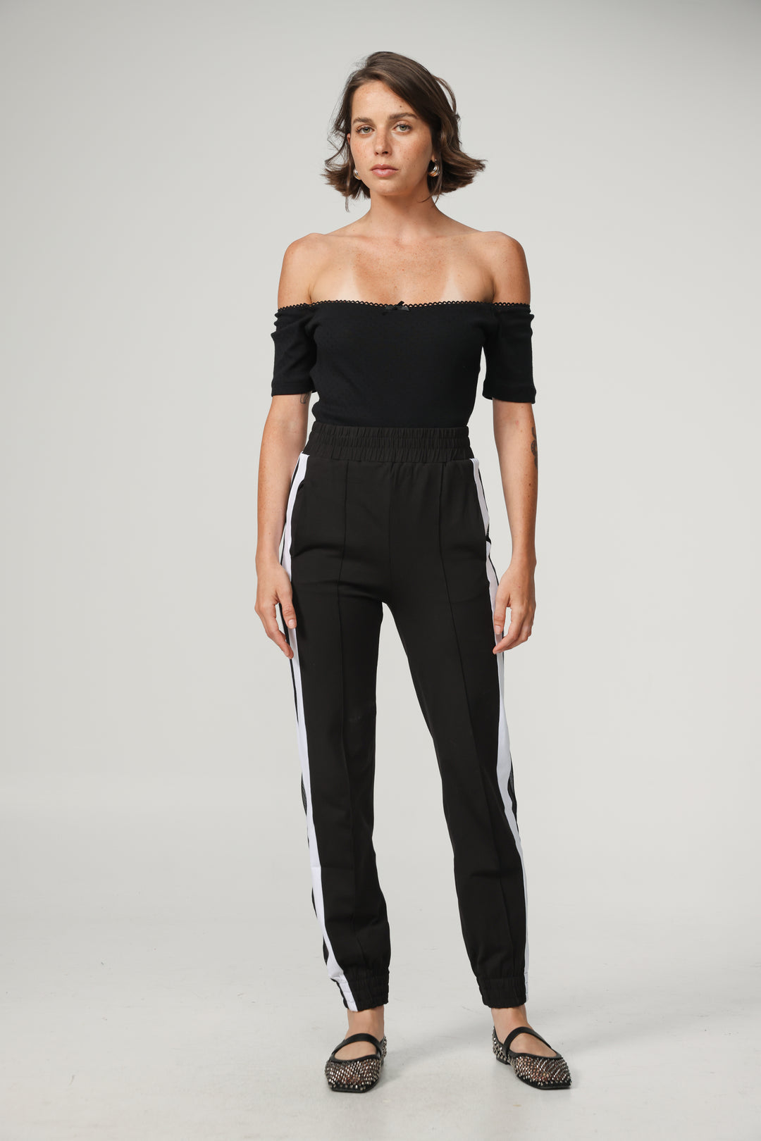 Best Black/White Mesh Joggers
