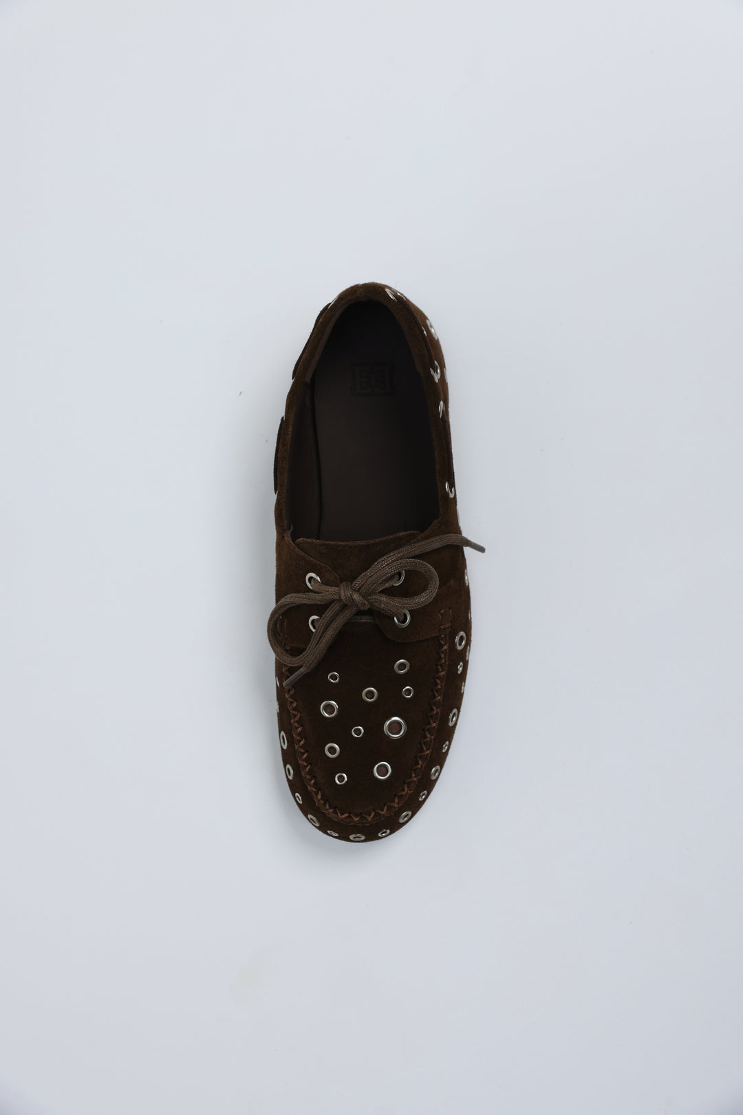 Suede Eyelet Brown Moccasins