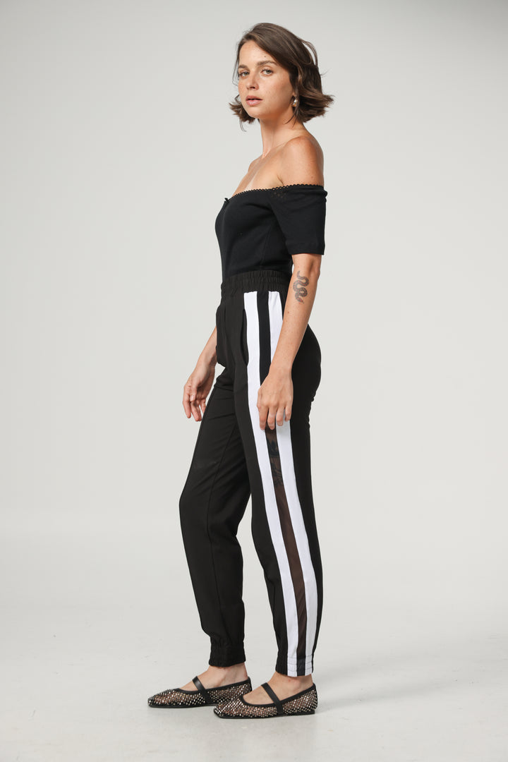 Best Black/White Mesh Joggers