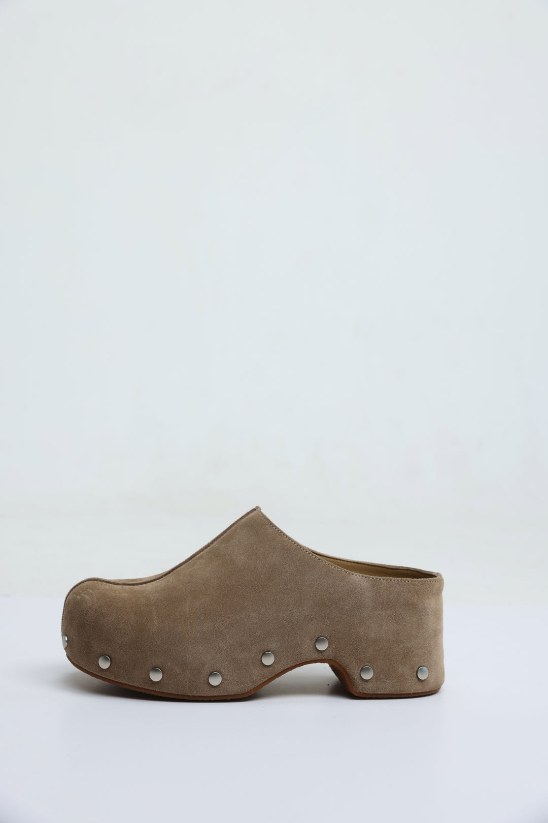 Stone Studded Suede Clogs