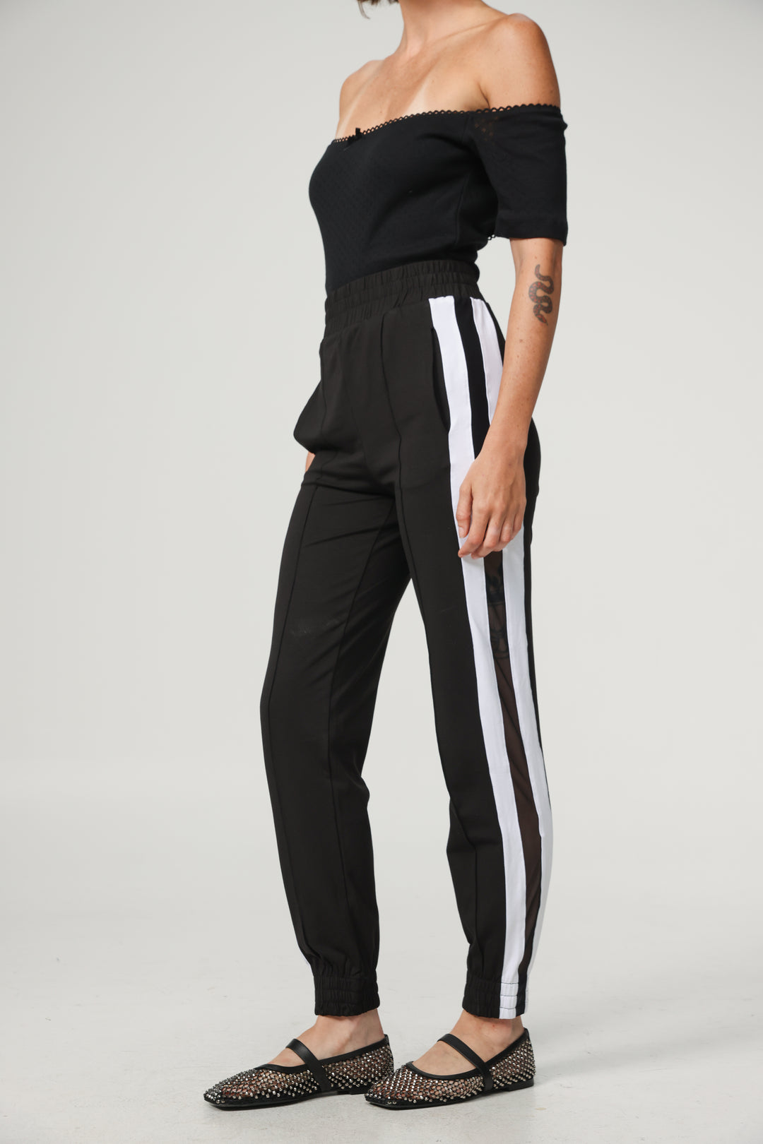Best Black/White Mesh Joggers