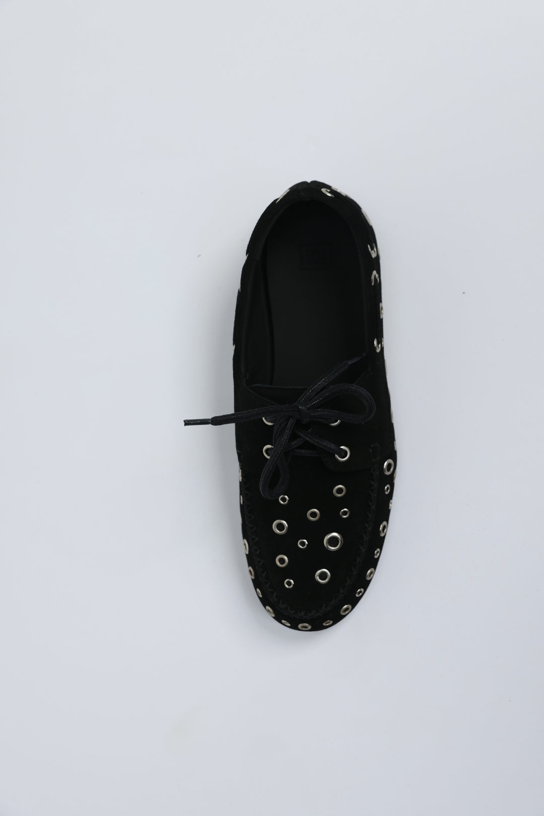Eyelet Suede Black Moccasins