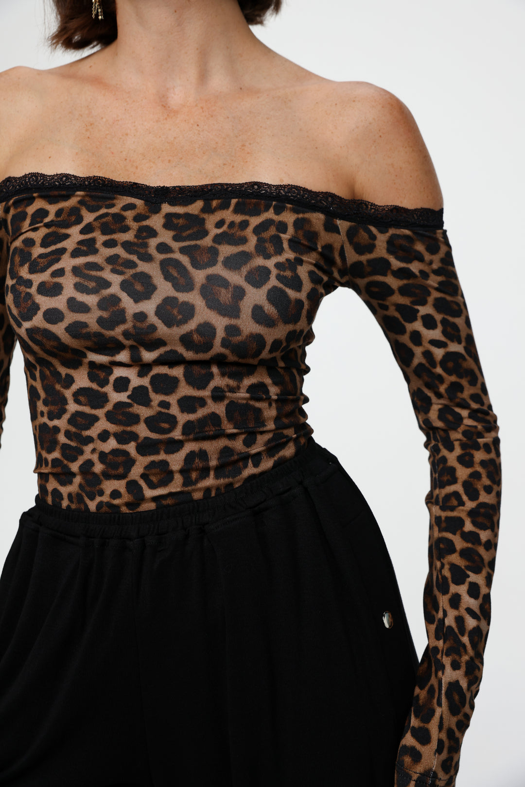 Player Leopard Off Shoulder Top